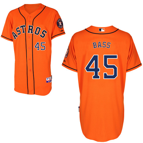 Anthony Bass #45 MLB Jersey-Houston Astros Men's Authentic Alternate Orange Cool Base Baseball Jersey